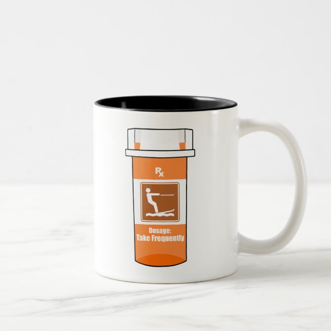 Tasse 2 Couleurs Ski D'Eau Est Ma Drogue (Droit)