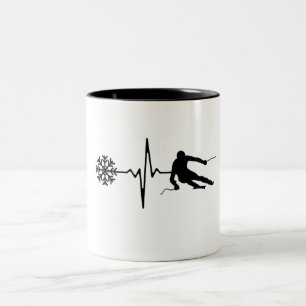 Tasse 2 Couleurs Ski - Rythme cardiaque du skieur Cadeau