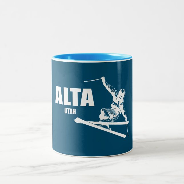 Tasse 2 Couleurs Skier Alta Utah (Centre)