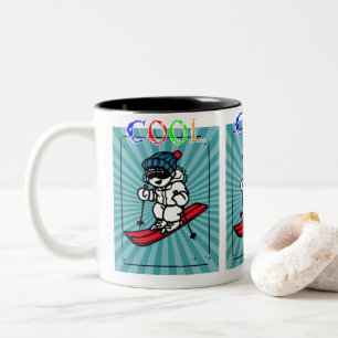 Tasse 2 Couleurs Skier Cool vintage   ski   conceptions de ski   sk