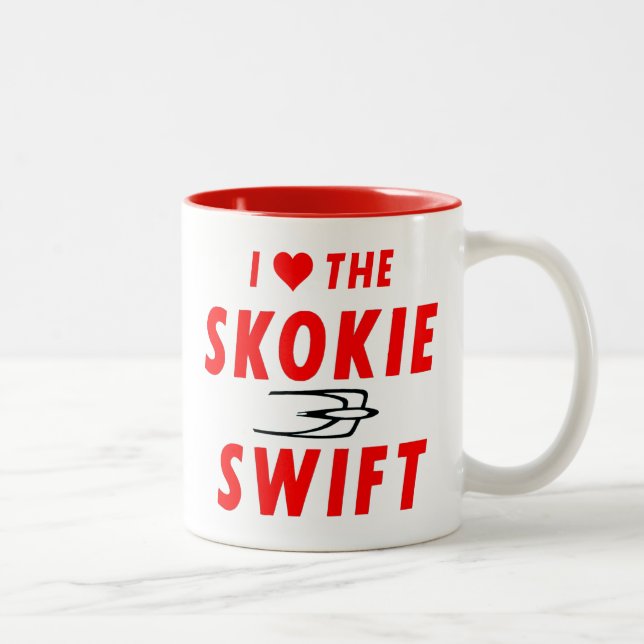 Tasse 2 Couleurs Skokie Swift, Ligne Jaune, CTA Transit rapide (Droit)