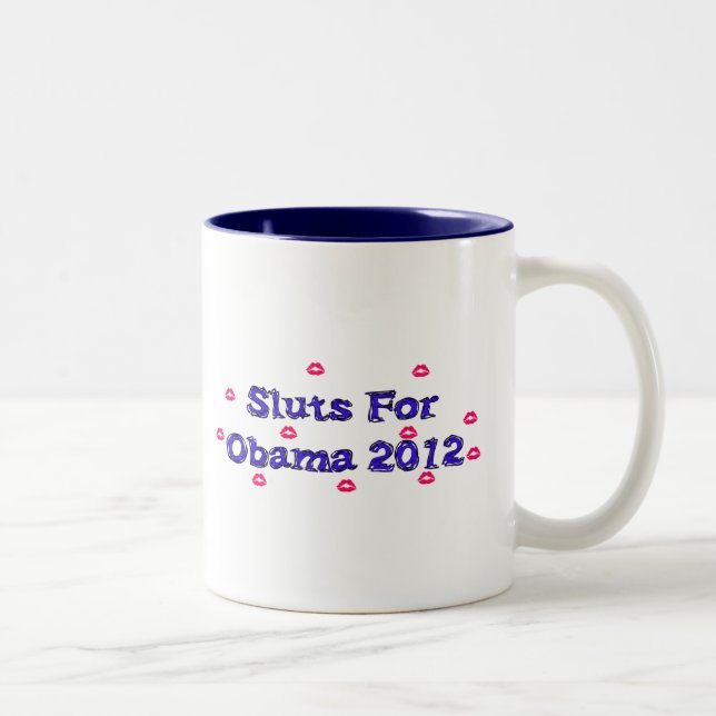 TASSE 2 COULEURS SL*TS POUR OBAMA (Droit)