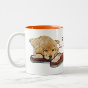 Tasse 2 Couleurs slogan mignon d'art de portrait de golden