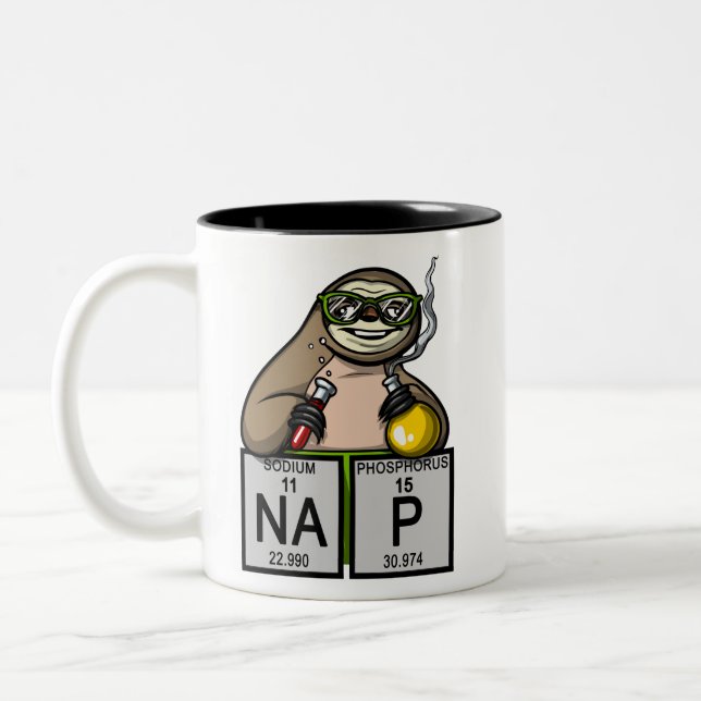 Tasse 2 Couleurs Sloth Chimie Enseignant Science Animal (Gauche)