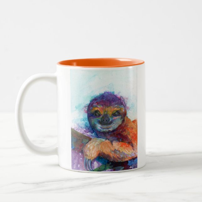 Tasse 2 Couleurs Smile de fentes - aquarelle (Gauche)