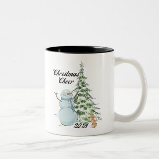 Tasse 2 Couleurs Snowman Christmas Cheval Winter Wonderland