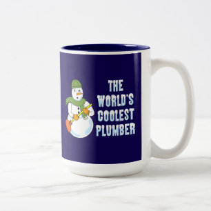 Tasse 2 Couleurs Snowman, le plombier le plus froid du monde