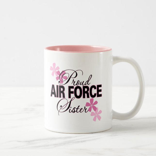 Tasse 2 Couleurs Soeur fière de l'Armée de l'Air (Droit)