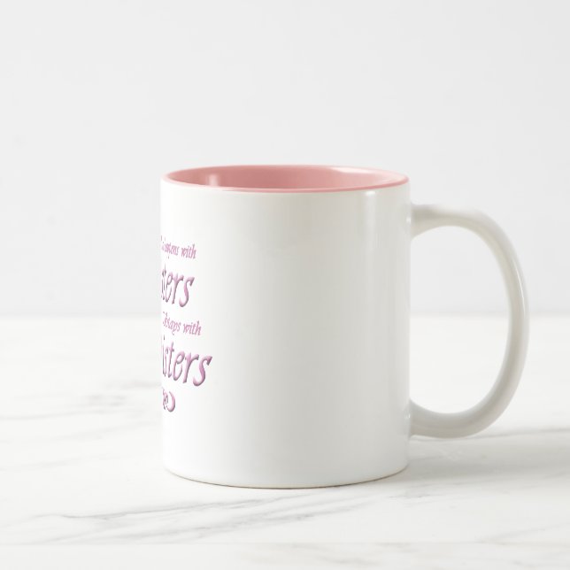 Tasse 2 Couleurs Soeurs dans le rose (Droit)