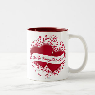 Tasse 2 Couleurs Sois Ma Drôle Saint-Valentin ! Cœurs rouges