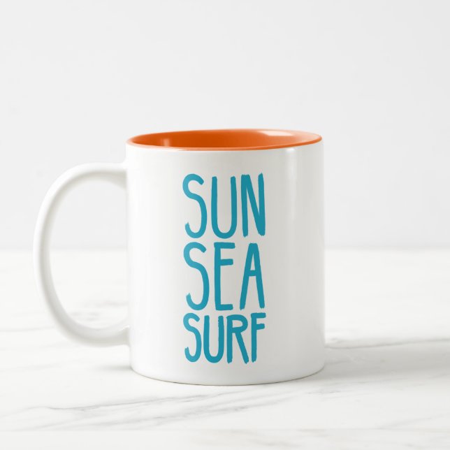 Tasse 2 Couleurs Soleil, Mer Et Surf BLEU (Gauche)
