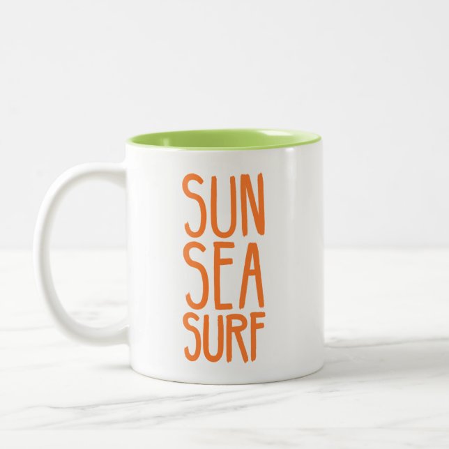 Tasse 2 Couleurs Soleil, Mer Et Surf ORANGE (Gauche)