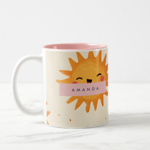 Tasse 2 Couleurs Soleil souriant et gai personnalisé