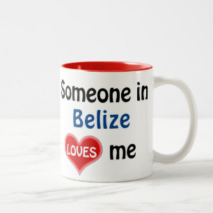 Tasse 2 Couleurs Someone in Belize Loves me loue