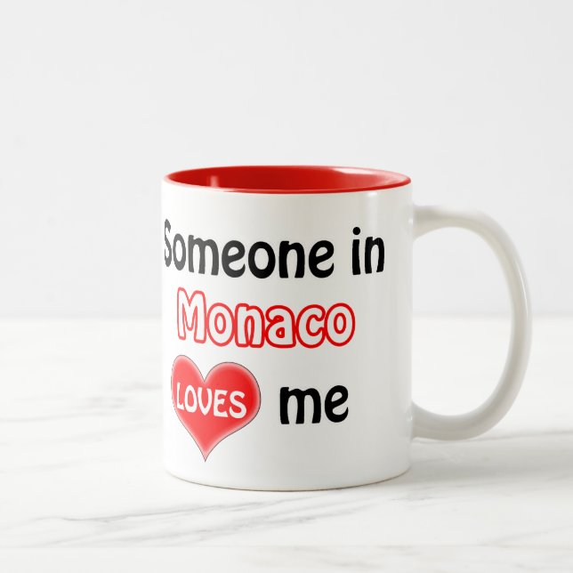 Tasse 2 Couleurs Someone in Monaco loves me (Droit)