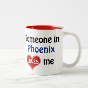 Tasse 2 Couleurs Someone in Phoenix loves me bicolore Koffiemok