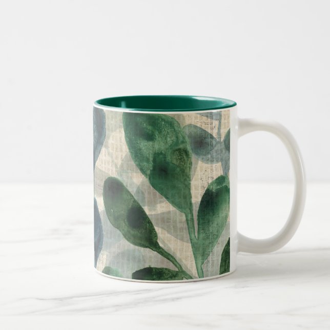 Tasse 2 Couleurs Sophistication verdoyante - Feuilles tropicaux (Droit)