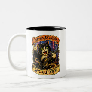 Tasse 2 Couleurs Sorcière Halloween Vintage Chat avec Pouce Opposab