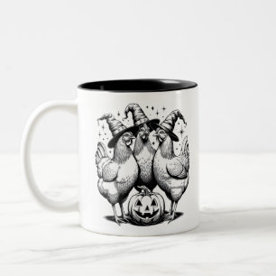 Tasse 2 Couleurs Sorcières de poulet drôle d'Halloween sorcière vin
