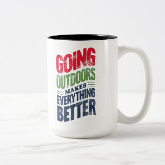 Tasse 2 Couleurs Sortez À L'Extérieur, Ça Rend Tout Mieux