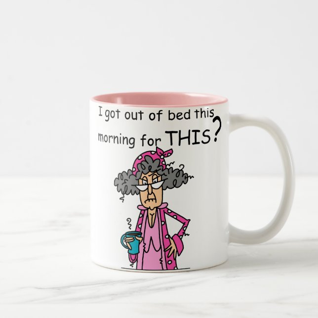 Tasse 2 Couleurs Sortir de l'humour de lit (Droit)