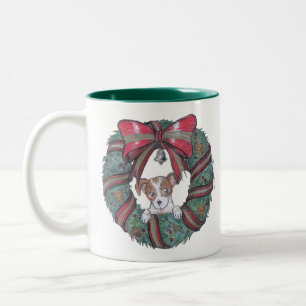 Tasse 2 Couleurs Souhaits de Noël de petit chiot