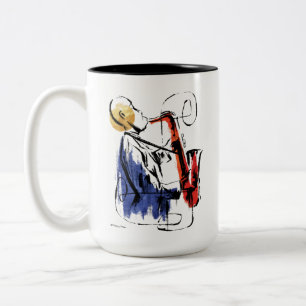 Tasse 2 Couleurs Soul  Art éditorial du joueur saxophone