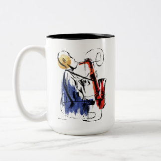 Tasse 2 Couleurs Soul | Lecteur Saxophone Art éditorial