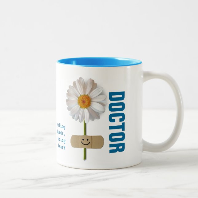 Tasse 2 Couleurs Sourire Daisy Docteur Appréciation Cadeau personna (Droit)