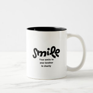 Tasse 2 Couleurs Sourire Moderne est un Café Inspirant de Charité I