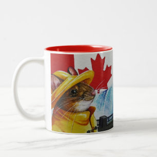 Tasse 2 Couleurs Souris du Canada à l'aquarelle de Niagra Falls