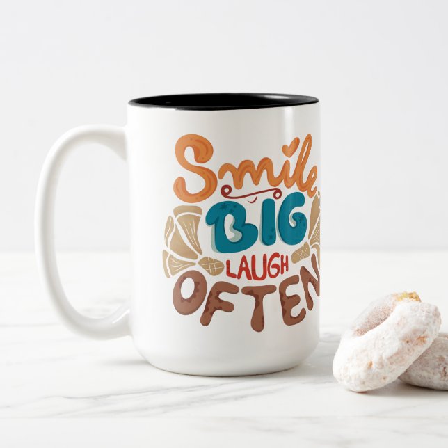 Tasse 2 Couleurs Souris Grosse Rire Souvent (Avec donut)