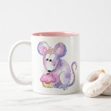 Souris Whimsical mignonne avec Cupcake