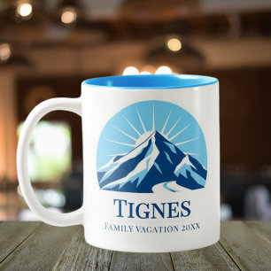 Tasse 2 Couleurs souvenir de la station de ski de Tignes France