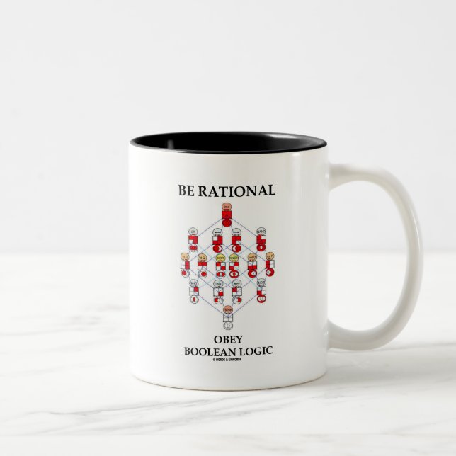 Tasse 2 Couleurs Soyez rationnel obéissent la logique booléenne (le (Droit)