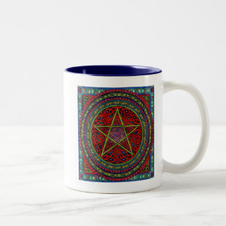 Tasse 2 Couleurs spellcraft celtique du pentagone étoilé 01