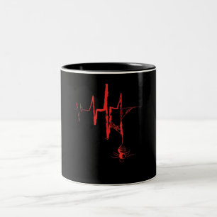 Tasse 2 Couleurs Spider Heartbeat Halloween Party Rouge et sanglant