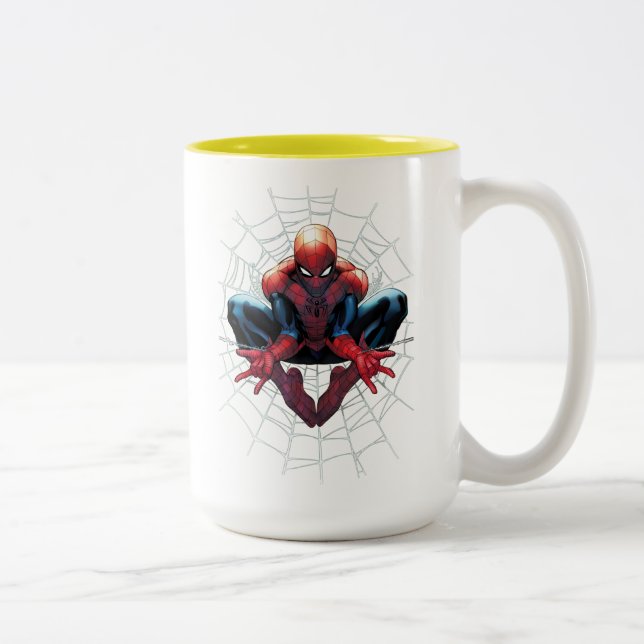 Tasse 2 Couleurs Spider-Man | Assis Dans Un Web (Droit)