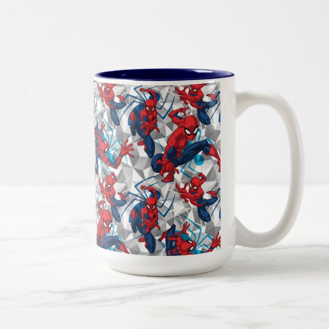 Tasse 2 Couleurs Spider-Man | Motif d'art de caractères géométrique (Droit)