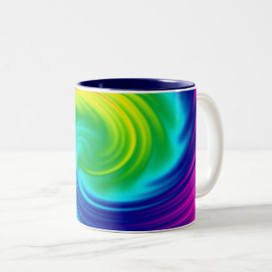 Tasse 2 Couleurs Spirale d'arc-en-ciel