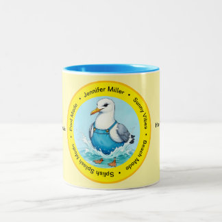 Tasse 2 Couleurs Splish Splash drôle de vacances de mouette d'été