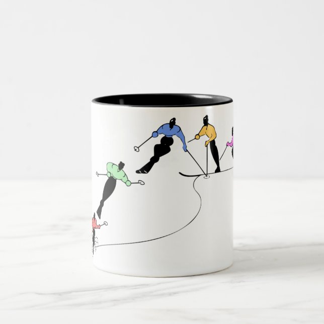 TASSE 2 COULEURS SPORT DE NEIGE DE DESCENDEURS (Centre)