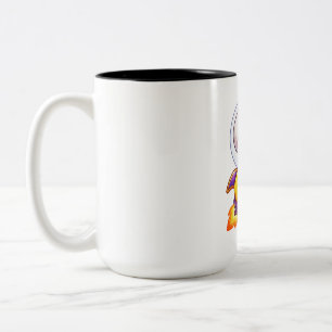 Tasse 2 Couleurs Squelette d'astronaute de fusée spatiale mignon Ha