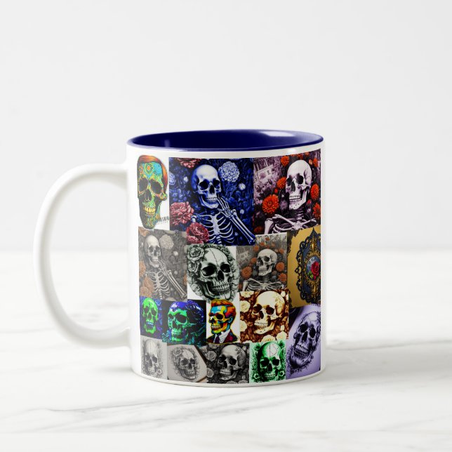 Tasse 2 Couleurs Squelette d'Halloween (Gauche)