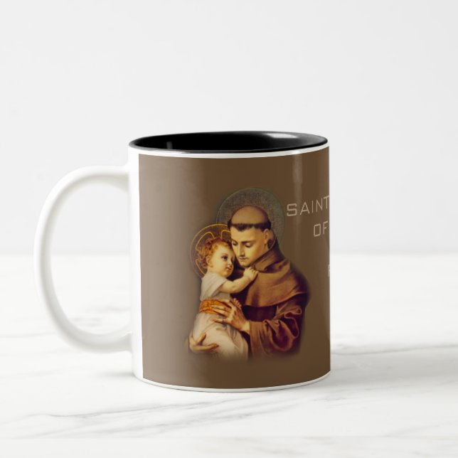 Tasse 2 Couleurs St Anthony de bébé Jésus de Padoue (Gauche)
