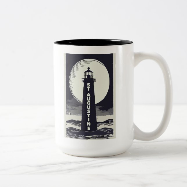Tasse 2 Couleurs St. Augustine Florida Lighthouse Moon (Droit)