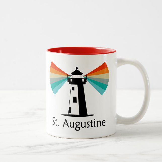 Tasse 2 Couleurs St. Augustine Florida Lighthouse Rainbow (Droit)