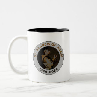 Tasse 2 Couleurs St. François d'Assise 1226–2026 & Objet Cadeau de 