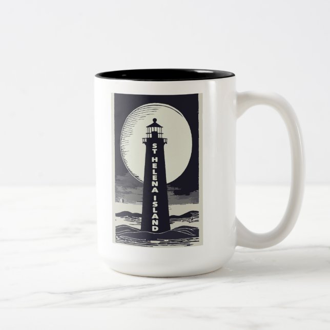 Tasse 2 Couleurs St. Helena Island Michigan Lighthouse Moon (Droit)