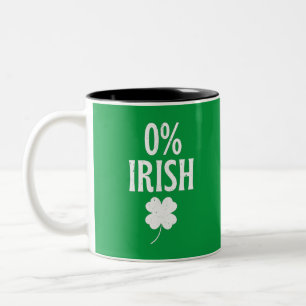 Tasse 2 Couleurs St Patrick's Day 0% irlandais